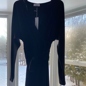 Never worn Gilli Faux Wrap Black long sleeve dress